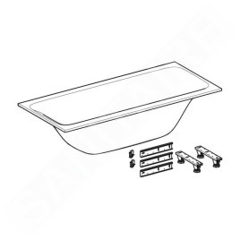 Geberit Tawa - Baignoire 1700x750x466 mm, blanc 554.123.01.1