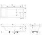 Geberit Selnova Square - Baignoire 1800x800x420 mm, blanc 554.386.01.1