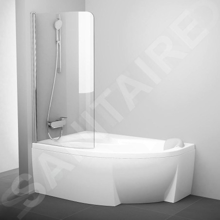 Ravak Chrome - Paroi de baignoire monobloc CVSK1 Rosa, gauche, 1000x1500 mm, aluminium brillant/verre transparent 7QLS0C00Y1