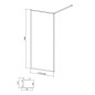 Cersanit Larga - Paroi de douche Walk-In, 120x200 cm, noir/verre clair S932-140