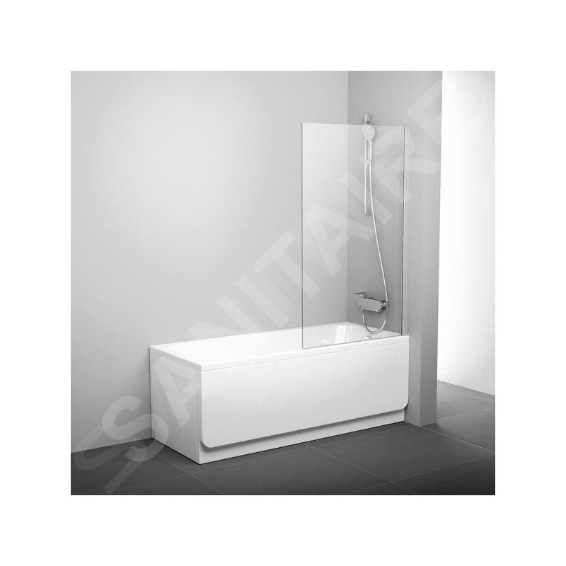 Ravak Pivot - Paroi de baignoire 800 x 1400 mm, aluminium brillant/verre clair 79840C00Z1