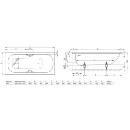 Bette Form - Baignoire encastrable 1500x700 mm, blanc 2941-000