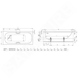 Bette Form - Baignoire encastrable 1600x750 mm, BetteGlaze Plus, blanc 2943-000PLUS