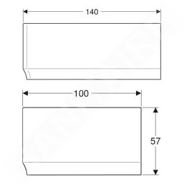 Geberit Selnova - Panneau frontal pour baignoire d'angle droite Selnova, 1400 mm, blanc 554.871.01.1