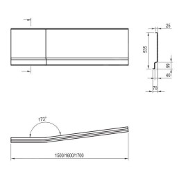 Ravak Panneaux de bain - Panneau frontal BeHappy II 1600 mm, gauche, blanc CZ96100A00