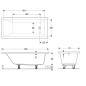 Geberit Selnova Square - Baignoire 1600x700x420 mm, blanc 554.382.01.1 Geberit Selnova Square - Baignoire 1600x700x420 mm, blanc 554.382.01.1