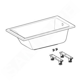 Geberit Selnova Square - Baignoire 1600x700x420 mm, blanc 554.382.01.1