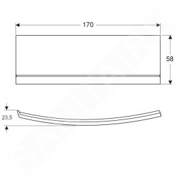 Geberit Selnova Square - Panneau frontal pour baignoire asymétrique, 1700 mm, blanc 554.890.01.1