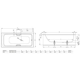 Bette Select - Baignoire encastrable 1800x800 mm, BetteGlaze Plus, blanc 3413-000PLUS