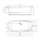 Ideal Standard Dea - Baignoire îlot 1900x900 mm, blanc mat K8722V1 Ideal Standard Dea - Baignoire îlot 1900x900 mm, blanc mat K8722V1