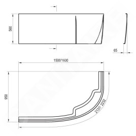 Ravak Panneaux de bain - Panneau frontal pour baignoire Rosa 95, 1500 mm, droite, blanc CZ56100A00