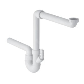 Geberit Accessoires - Stoppeur d'odeurs, à double chambre, avec raccord de tuyau, sortie horizontale, d 40mm 152.889.11.1