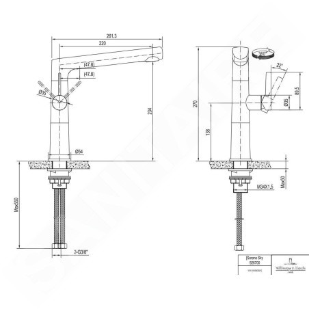 Villeroy & Boch Sorano - Mitigeur d'évier, inox 926700LC