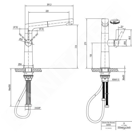 Villeroy & Boch Sorano - Mitigeur d'évier avec bec extractible, inox 926900LC