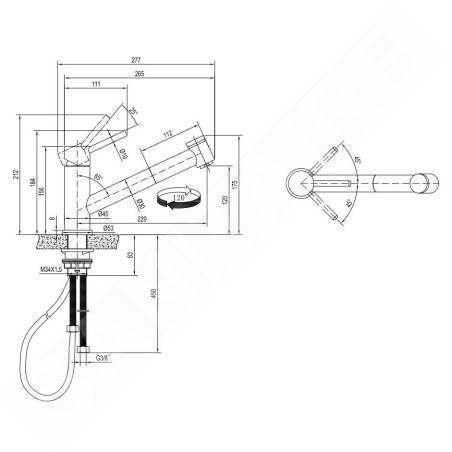 Villeroy & Boch Como - Mitigeur d'évier avec douchette extractible, inox 927200LC