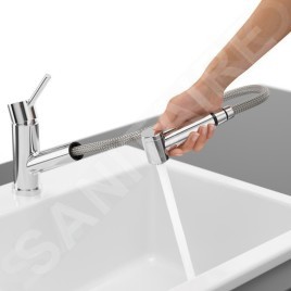 Villeroy & Boch Como - Mitigeur d'évier avec douchette extractible, inox poli 927200LE
