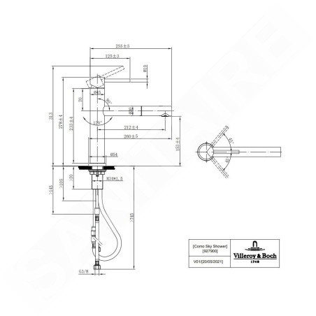 Villeroy & Boch Como - Mitigeur d'évier avec bec extractible, inox 927900LC