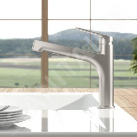 Villeroy & Boch Junis - Mitigeur d'évier avec douchette extractible, inox 928200LC