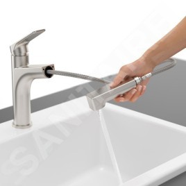Villeroy & Boch Junis - Mitigeur d'évier avec douchette extractible, inox 928200LC