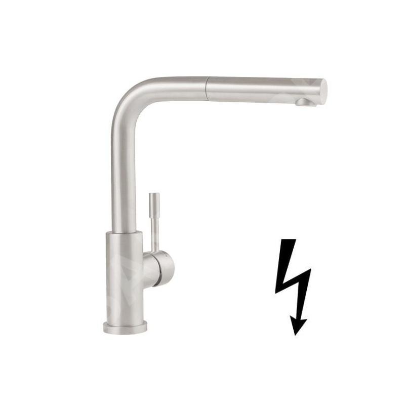 Villeroy & Boch Steel Shower - Mitigeur d'évier avec bec extractible, inox 969711LC