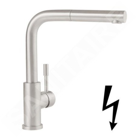 Villeroy & Boch Steel Shower - Mitigeur d'évier avec bec extractible, inox 969711LC