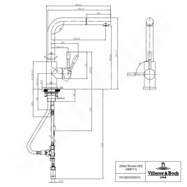 Villeroy & Boch Steel Shower - Mitigeur d'évier avec bec extractible, inox 969711LC