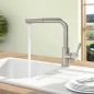 Villeroy & Boch Steel Shower - Mitigeur d'évier avec bec extractible, inox 969711LC