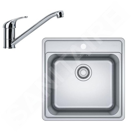 Franke Colonnes - Set de cuisine N90, évier en inox BCX 610-51 + robinet FB 250.031, chrome 101.0700.673