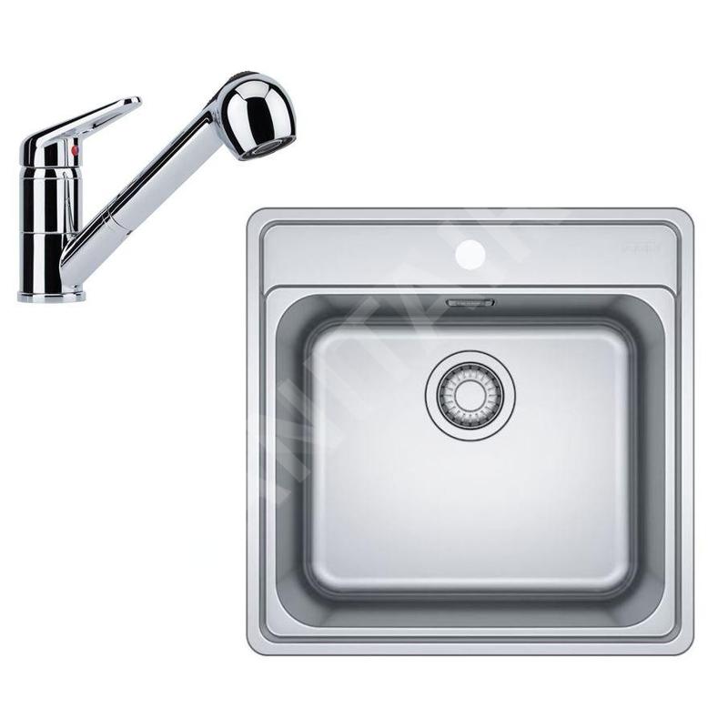 Franke Colonnes - Set de cuisine N91, évier en inox BCX 610-51 + robinet FC 9547.031, chrome 101.0700.674 Franke Colonnes - Set de cuisine N91, évier en inox BCX 610-51 + robinet FC 9547.031, chrome 101.0700.674