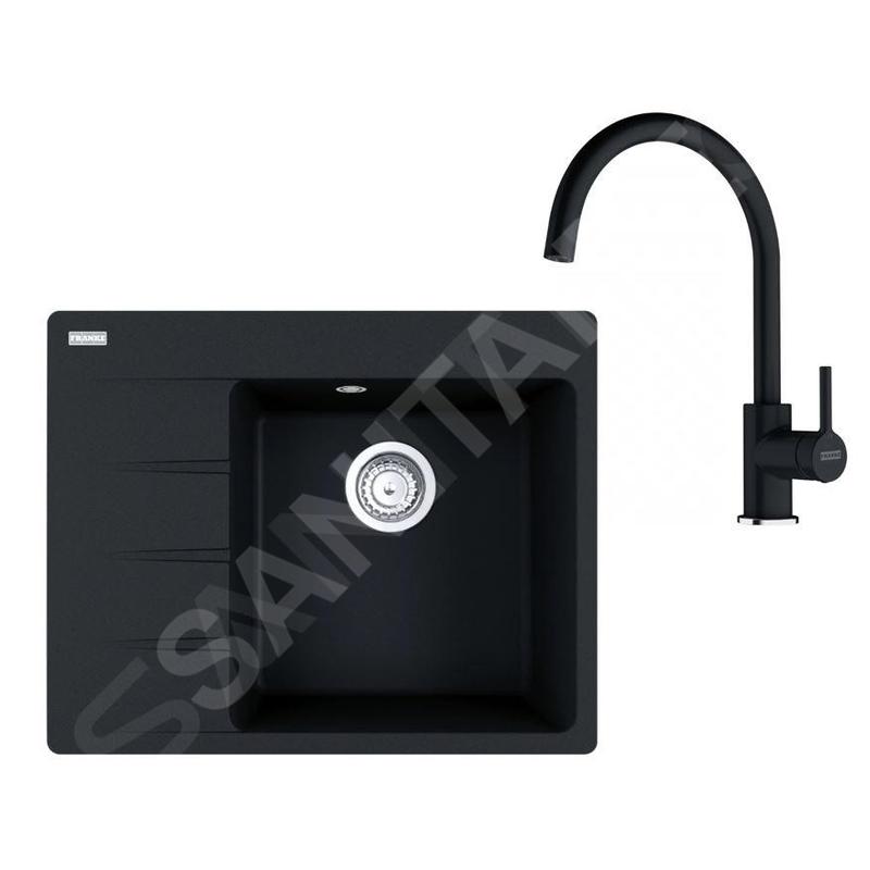 Franke Colonnes - Set de cuisine G269O, évier en fragranit CNG 611-62 TL/7 + robinet FC 6018.071, onyx 114.0700.667 Franke Colonnes - Set de cuisine G269O, évier en fragranit CNG 611-62 TL/7 + robinet FC 6018.071, onyx 114.0700.667