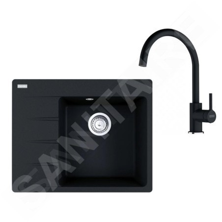 Franke Colonnes - Set de cuisine G269O, évier en fragranit CNG 611-62 TL/7 + robinet  FC 6018.071, onyx 114.0700.667