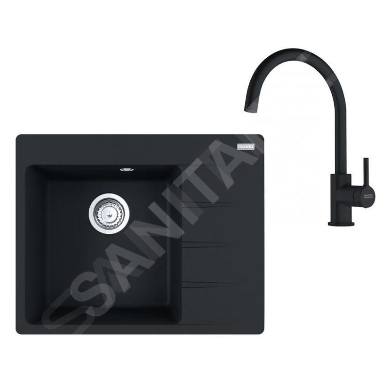 Franke Colonnes - Set de cuisine G270MČ, évier en fragranit CNG 611-62 TL/2 + robinet FC 6018.901, noir mat 114.0700.670 Franke Colonnes - Set de cuisine G270MČ, évier en fragranit CNG 611-62 TL/2 + robinet FC 6018.901, noir mat 114.0700.670