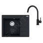 Franke Colonnes - Set de cuisine G270MČ, évier en fragranit CNG 611-62 TL/2 + robinet FC 6018.901, noir mat 114.0700.670 Franke Colonnes - Set de cuisine G270MČ, évier en fragranit CNG 611-62 TL/2 + robinet FC 6018.901, noir mat 114.0700.670