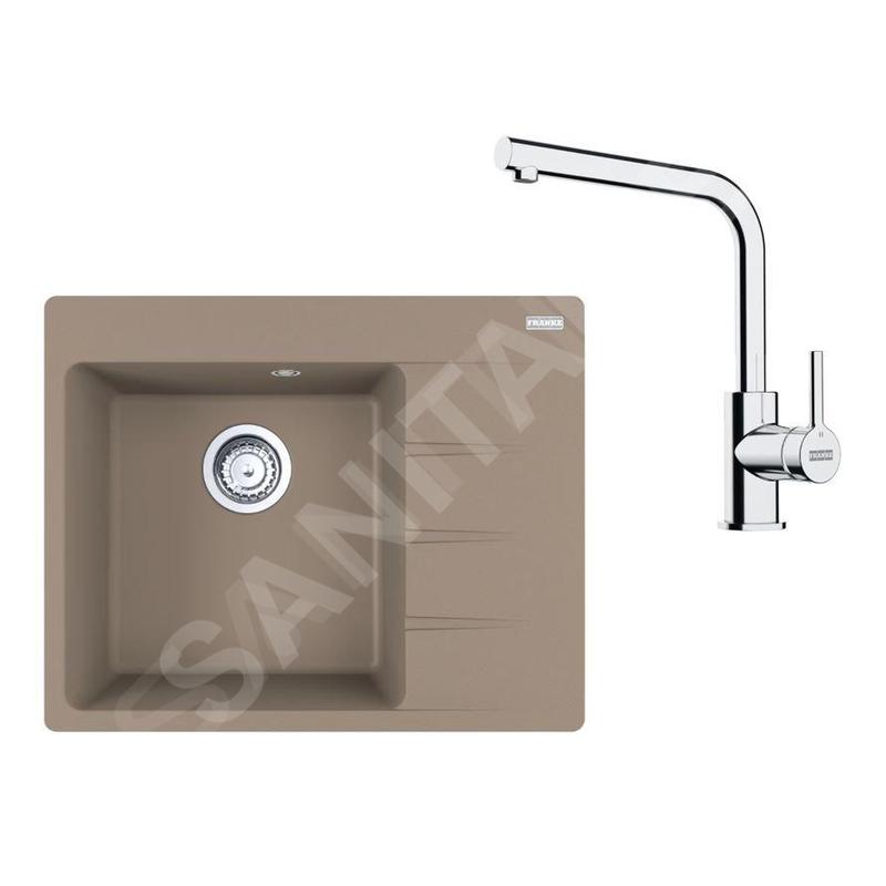 Franke Colonnes - Set de cuisine G249KA, évier en fragranit CNG 611-62 TL/2 + robinet FS 3230.031, cachemire / chrome Franke Colonnes - Set de cuisine G249KA, évier en fragranit CNG 611-62 TL/2 + robinet FS 3230.031, cachemire / chrome