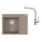 Franke Colonnes - Set de cuisine G249KA, évier en fragranit CNG 611-62 TL/2 + robinet FS 3230.031, cachemire / chrome Franke Colonnes - Set de cuisine G249KA, évier en fragranit CNG 611-62 TL/2 + robinet FS 3230.031, cachemire / chrome