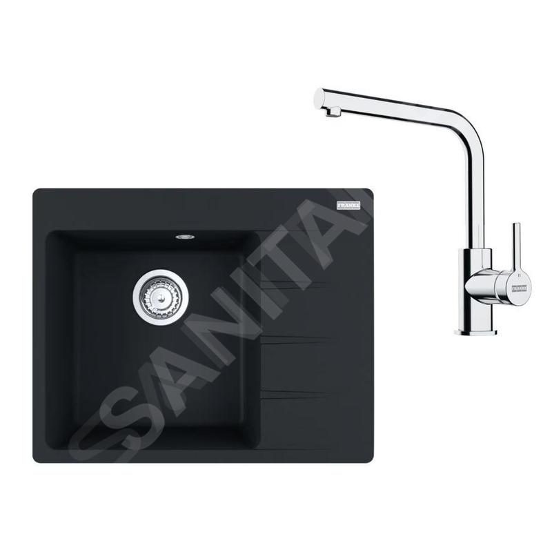 Franke Colonnes - Set de cuisine G249MČ, évier en fragranit CNG 611-62 TL/2 + robinet FS 3230.031, noir mat / chrome Franke Colonnes - Set de cuisine G249MČ, évier en fragranit CNG 611-62 TL/2 + robinet FS 3230.031, noir mat / chrome