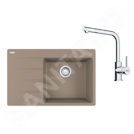 Franke Colonnes - Set de cuisine G250KA, évier en fragranit CNG 611-78 TL/7 + robinet FS 3230.031, cachemire / chrome
