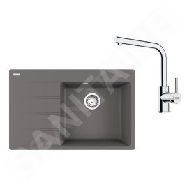 Franke Colonnes - Set de cuisine G250ŠK, évier en fragranit CNG 611-78 TL/7 + robinet FS 3230.031,  gris pierre / chrome