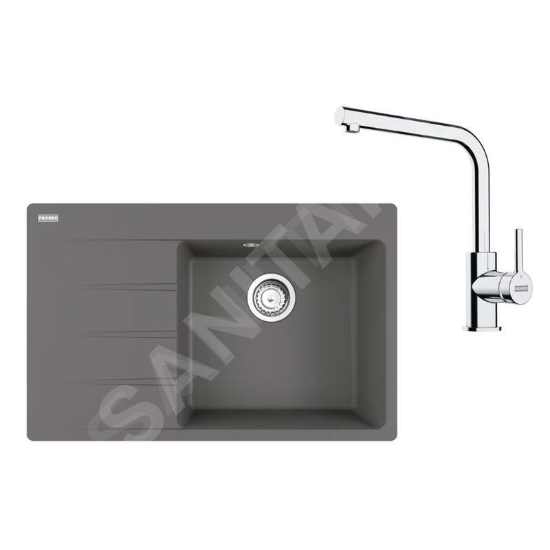 Franke Colonnes - Set de cuisine G250ŠK, évier en fragranit CNG 611-78 TL/7 + robinet FS 3230.031, gris pierre / chrome Franke Colonnes - Set de cuisine G250ŠK, évier en fragranit CNG 611-78 TL/7 + robinet FS 3230.031, gris pierre / chrome