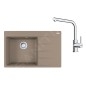 Franke Colonnes - Set de cuisine G251KA, évier en fragranit CNG 611-78 TL/2 + robinet FS 3230.031, cachemire / chrome Franke Colonnes - Set de cuisine G251KA, évier en fragranit CNG 611-78 TL/2 + robinet FS 3230.031, cachemire / chrome