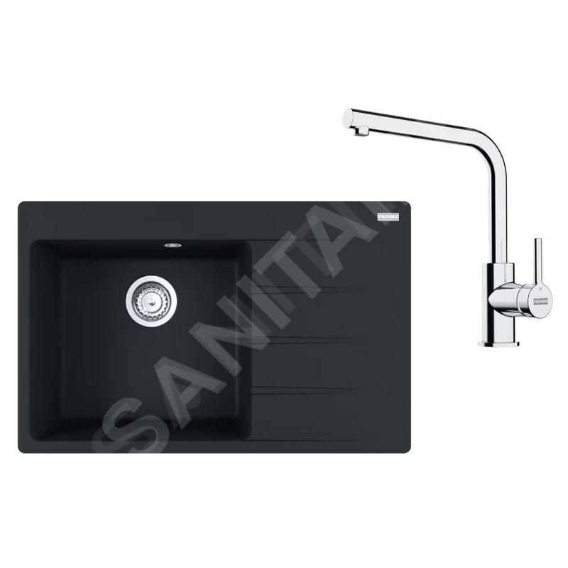 Franke Colonnes - Set de cuisine G251MČ, évier en fragranit CNG 611-78 TL/2 + robinet FS 3230.031, noir mat / chrome Franke Colonnes - Set de cuisine G251MČ, évier en fragranit CNG 611-78 TL/2 + robinet FS 3230.031, noir mat / chrome
