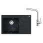 Franke Colonnes - Set de cuisine G251MČ, évier en fragranit CNG 611-78 TL/2 + robinet FS 3230.031, noir mat / chrome Franke Colonnes - Set de cuisine G251MČ, évier en fragranit CNG 611-78 TL/2 + robinet FS 3230.031, noir mat / chrome