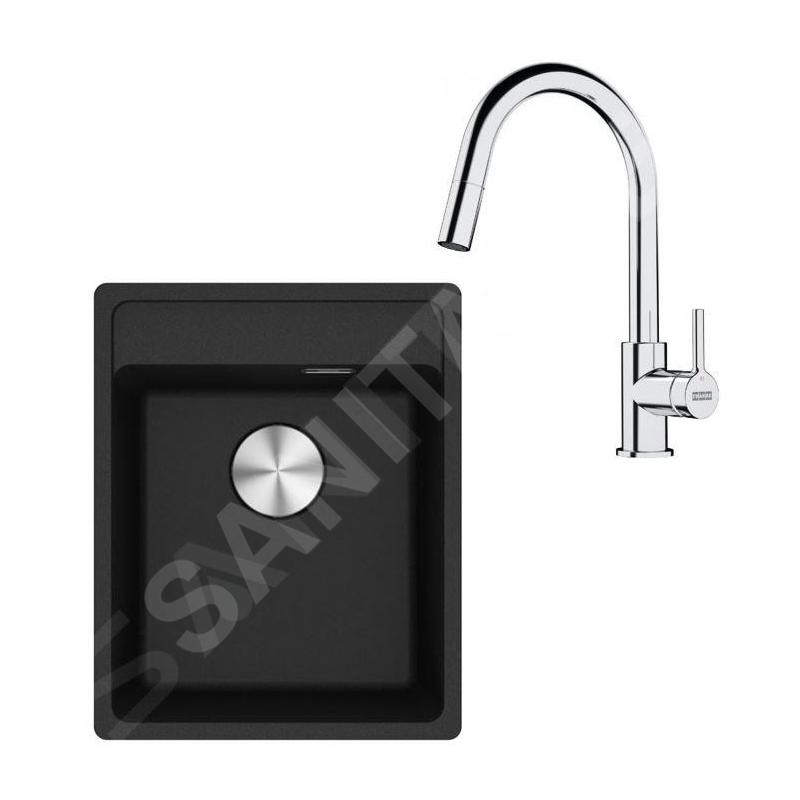 Franke Colonnes - Set de cuisine G252O, évier en fragranit MRG 610-37 RTL + robinet Samoa, onyx/chrome 114.0700.693 Franke Colonnes - Set de cuisine G252O, évier en fragranit MRG 610-37 RTL + robinet Samoa, onyx/chrome 114.0700.693