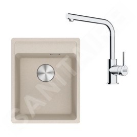 Franke Colonnes - Set de cuisine G253SA, évier en fragranit MGG 610-37 RTL + robinet FS 3230.031, sahara/chrome 114.0700.699
