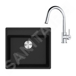 Franke Colonnes - Set de cuisine G254O, évier en fragranit MRG 610-52 + robinet  FS 3229.031, onyx / chrome 114.0700.703