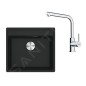 Franke Colonnes - Set de cuisine G255MČ, évier en fragranit MRG 610-52 + robinet FS 3230.031, noir mat / chrome 114.0700.707 Franke Colonnes - Set de cuisine G255MČ, évier en fragranit MRG 610-52 + robinet FS 3230.031, noir mat / chrome 114.0700.707