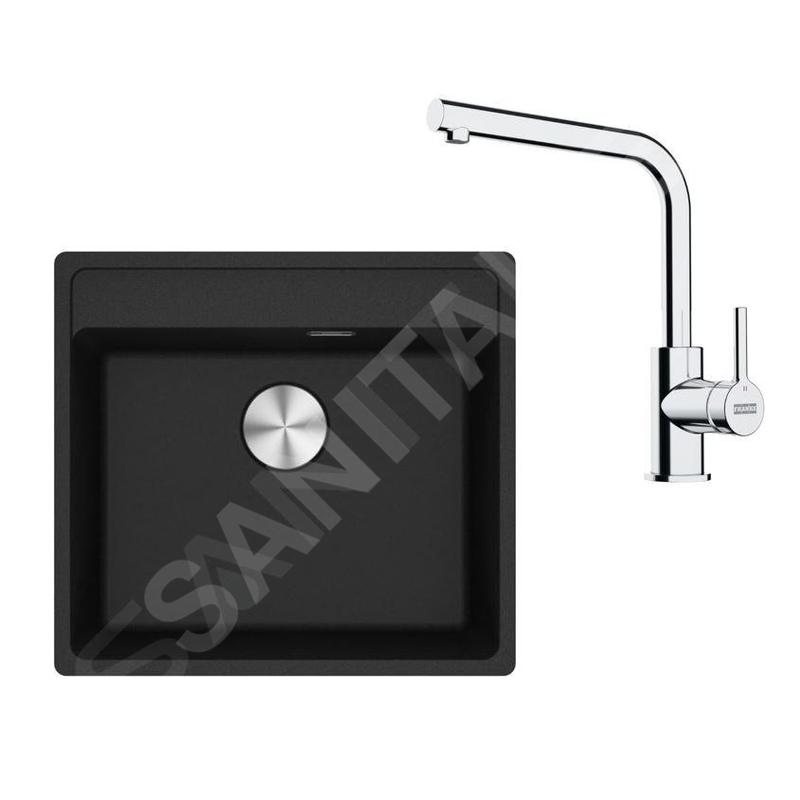 Franke Colonnes - Set de cuisine G255O, évier en fragranit MRG 610-52 + robinet FS 3230.031, onyx/chrome 114.0700.708 Franke Colonnes - Set de cuisine G255O, évier en fragranit MRG 610-52 + robinet FS 3230.031, onyx/chrome 114.0700.708