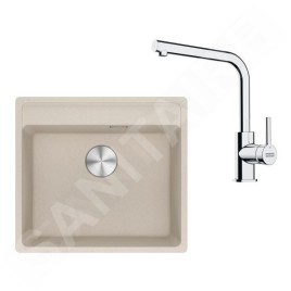 Franke Colonnes - Set de cuisine G255SA, évier en fragranit MRG 610-52 RTL + robinet FS 3230.031, sahara/chrome 114.0700.709
