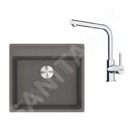 Franke Colonnes - Set de cuisine G255ŠK, évier en fragranit MRG 610-52 + robinet FS 3230.031, gris pierre / chrome 114.0700.710