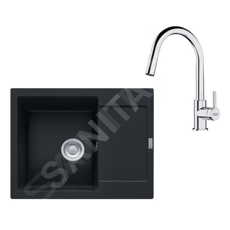 Franke Colonnes - Set de cuisine G256MČ, évier en fragranit MRG 611-62 + robinet FS 3229.031, noir mat / chrome 114.0700.711 Franke Colonnes - Set de cuisine G256MČ, évier en fragranit MRG 611-62 + robinet FS 3229.031, noir mat / chrome 114.0700.711